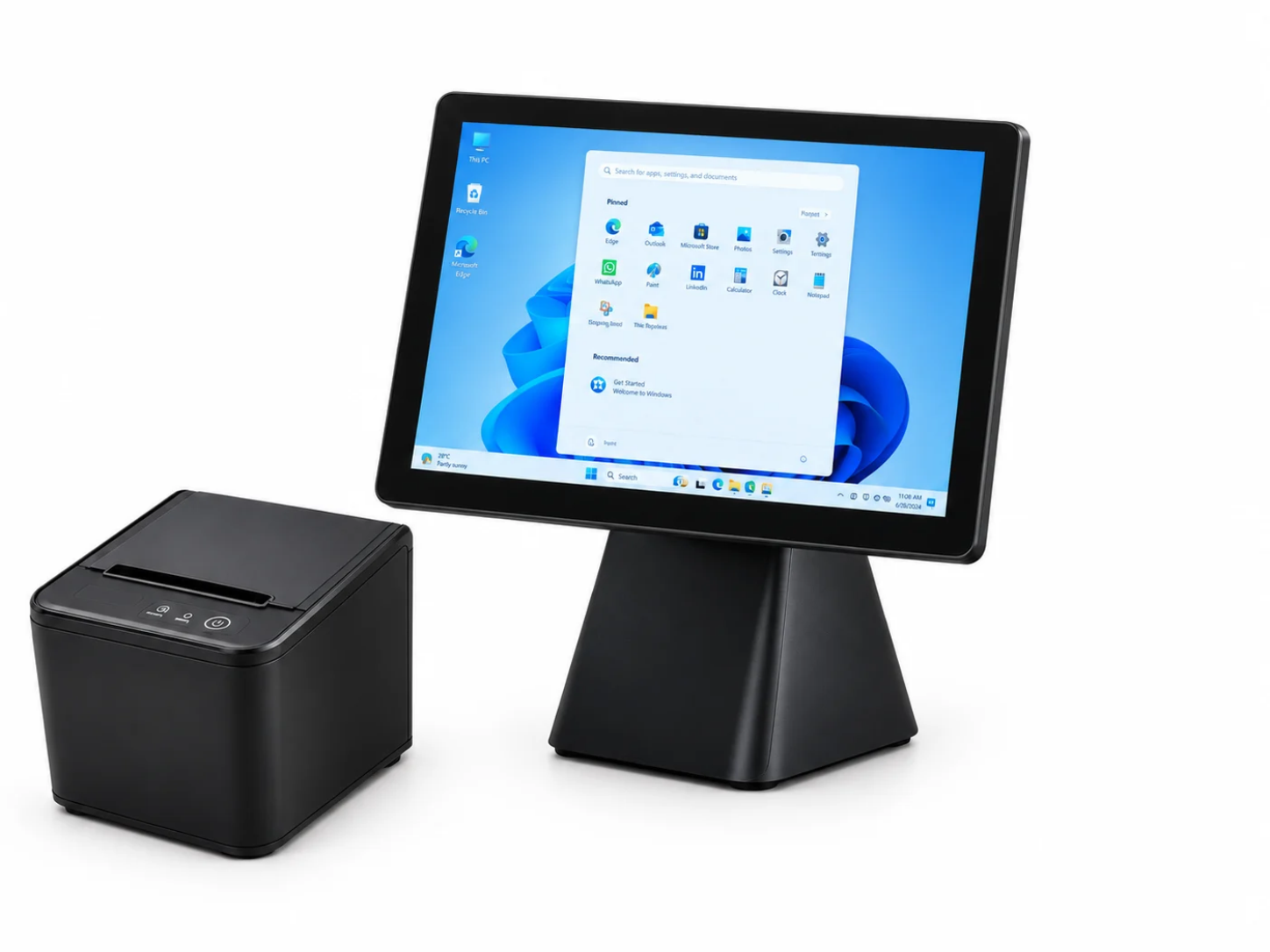 Single Screen POS Machine With Printer And Software