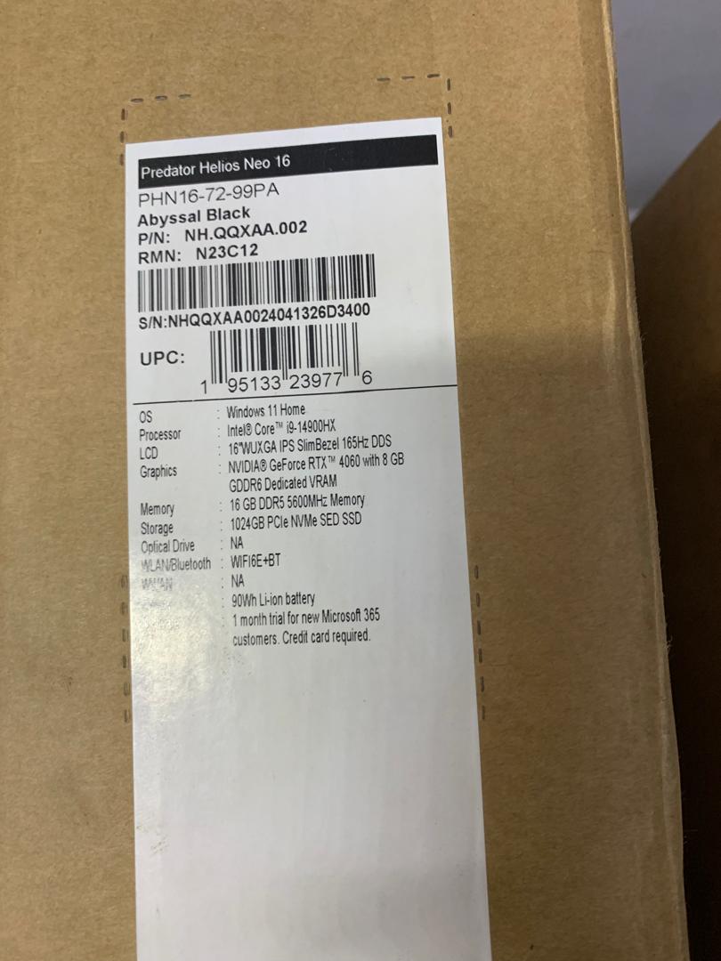 ACER PREDATOR HELIOS NEO 16