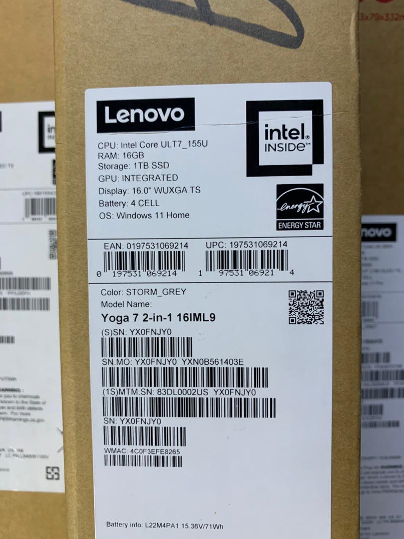 LENOVO YOGA 7 2- IN- 1, 16IML9.