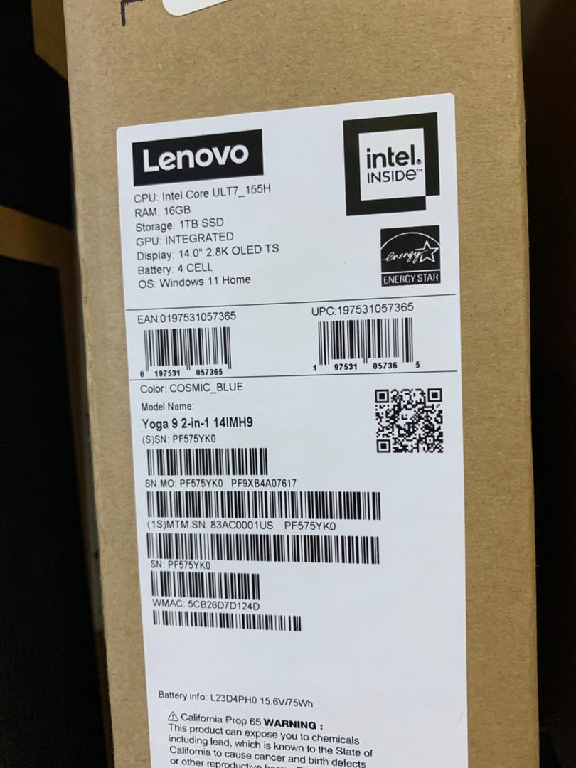 LENOVO YOGA 9, 2-in -1.