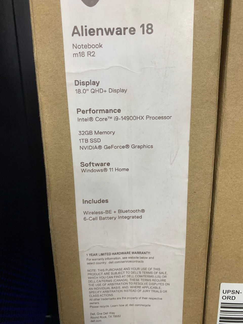 DELL ALIENWARE 18 M18 R2