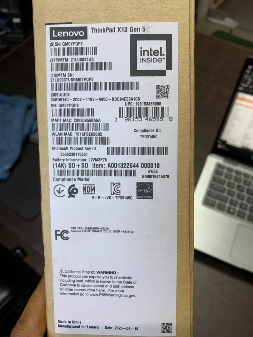 LENOVO THINKPAD X13 GEN 5,
